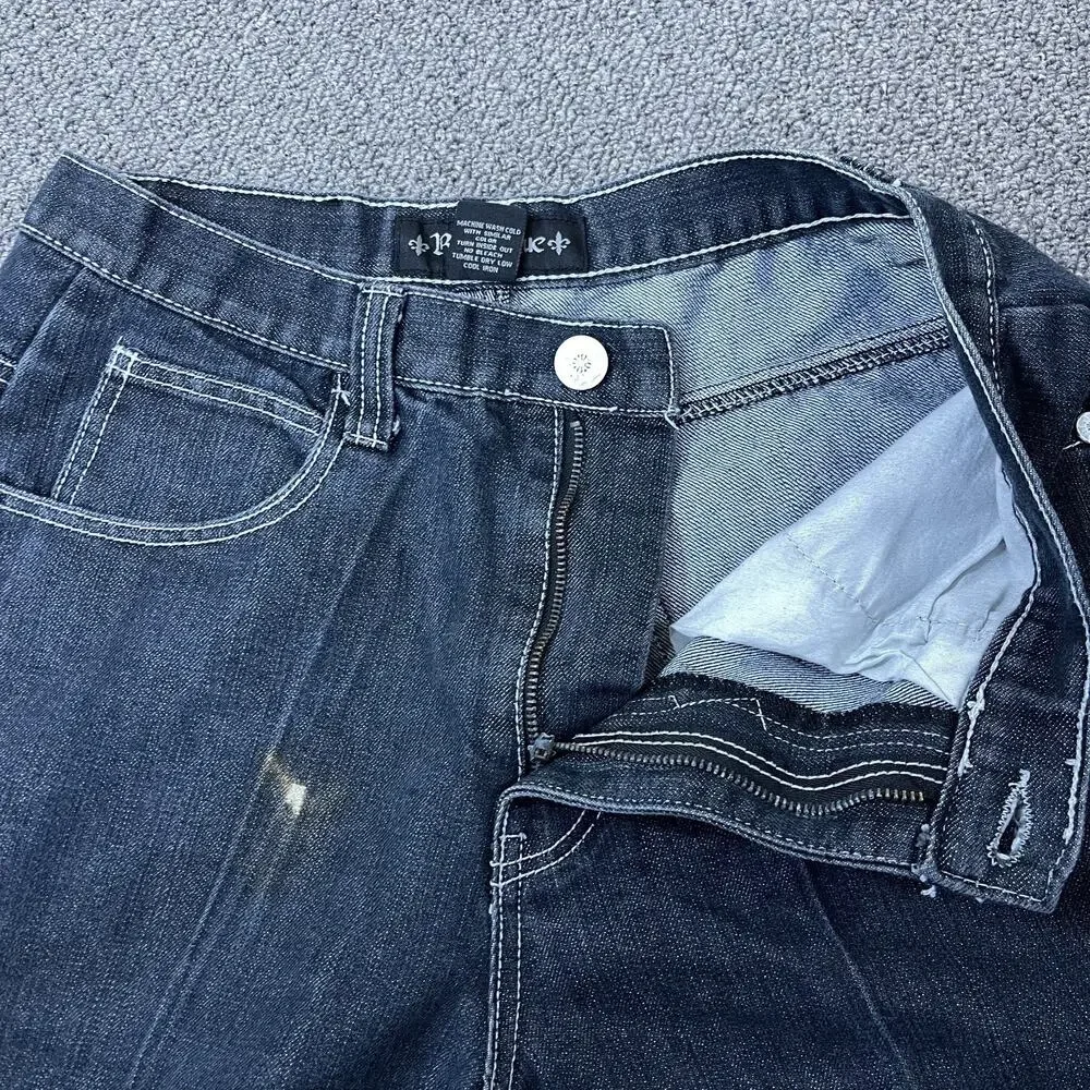 Raw Blue Shorts Mens Size 32 Denim Y2K Hiphop Baggy - Picture 4 of 13